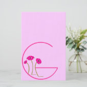Raspberry Gerber Daisy Briefpapier (Staand voorkant)