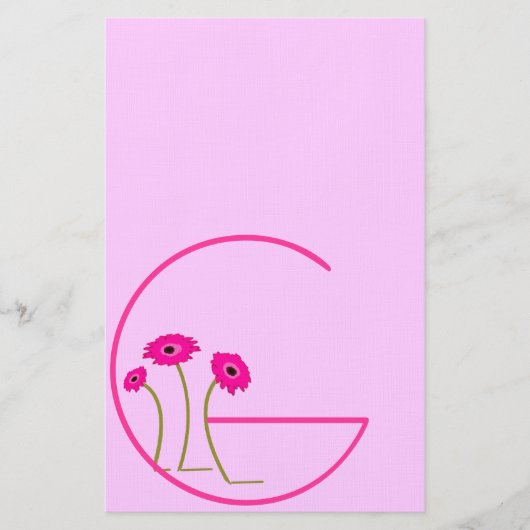 Raspberry Gerber Daisy Briefpapier (Voorkant)