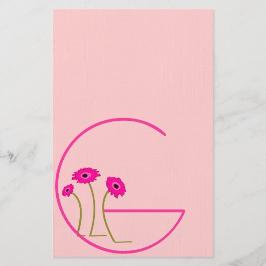Raspberry Gerber Daisy Briefpapier (Voorkant)