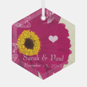 Raspberry Gerber Daisy kerstversiering Glas Ornament (Voorkant)