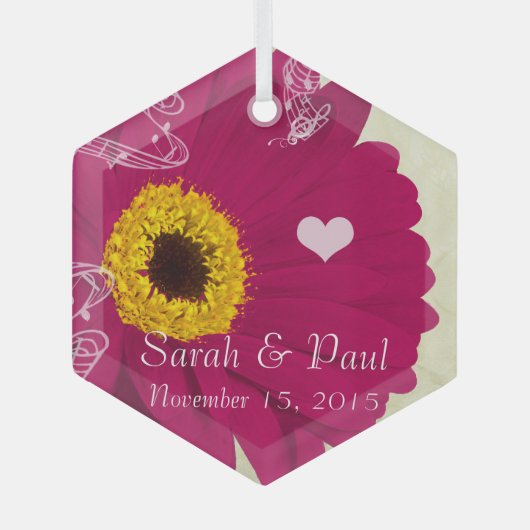 Raspberry Gerber Daisy kerstversiering Glas Ornament (Voorkant)