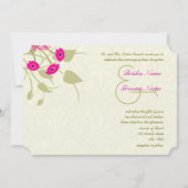 Raspberry Gerber Damask Wedding Invitations Kaart (Voorkant)