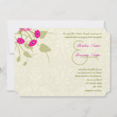 Raspberry Gerber Damask Wedding Invitations Kaart (Voorkant)