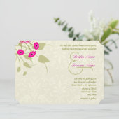 Raspberry Gerber Damask Wedding Invitations Kaart (Staand voorkant)