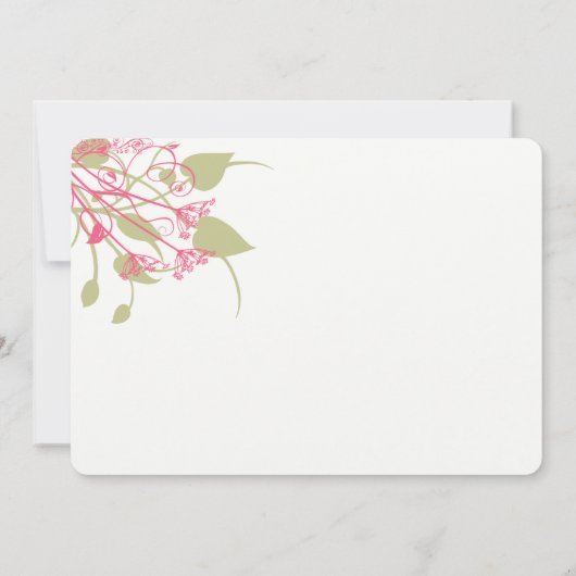 Raspberry Gerber Damask Wedding Invitations Kaart (Achterkant)