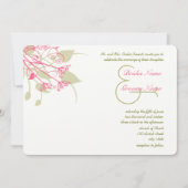 Raspberry Gerber Damask Wedding Invitations Kaart (Voorkant)