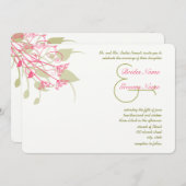 Raspberry Gerber Damask Wedding Invitations Kaart (Voorkant / Achterkant)