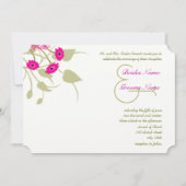 Raspberry Gerber Damask Wedding Invitations Kaart (Voorkant)
