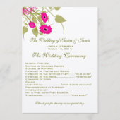 Raspberry Gerbers Wedding Programme Programmakaart (Voorkant)