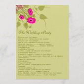 Raspberry Gerbers Wedding Programme Programmakaart (Achterkant)