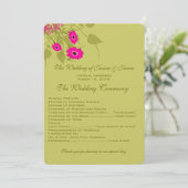 Raspberry Gerbers Wedding Programme Programmakaart (Staand voorkant)