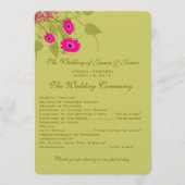Raspberry Gerbers Wedding Programme Programmakaart (Voorkant)