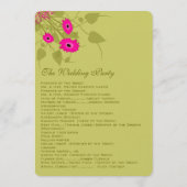 Raspberry Gerbers Wedding Programme Programmakaart (Achterkant)