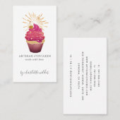 Raspberry Gold Cupcake Baker Bakery Pastry Chef Visitekaartje (Voorkant / Achterkant)