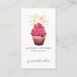 Raspberry Gold Cupcake Baker Bakery Pastry Chef Visitekaartje