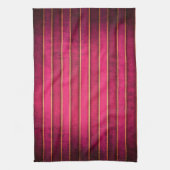 Raspberry Gold Stripe Modern Kitchen Dish Towel Theedoek (Verticaal)