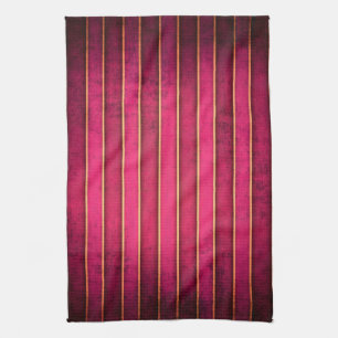 Raspberry Gold Stripe Modern Kitchen Dish Towel Theedoek