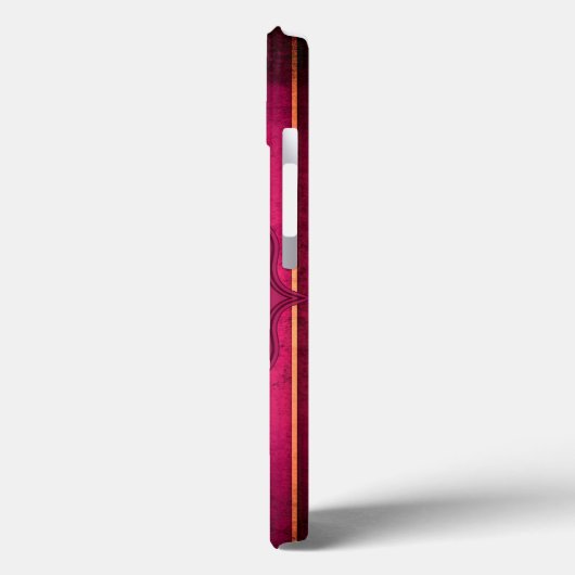 Raspberry Gold Stripe Modern Monogram IPAD Case (Achterkant / Links)