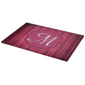 Raspberry Gold Stripe Monogram Glassnijplank Snijplank (Hoek)