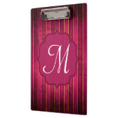 Raspberry Gold Stripe Monogram Initiaal Clip Board Klembord (Links)