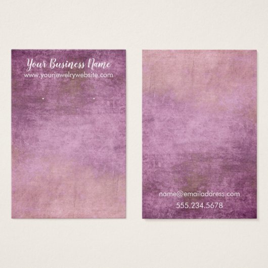 Raspberry Grunge Earring Holder Display Cards Visitekaartje (Voorkant /achterkant)