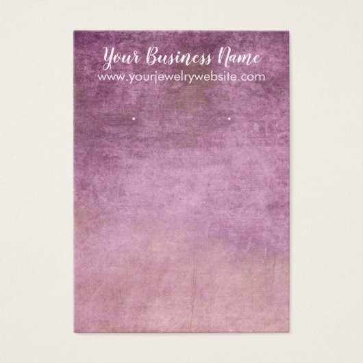 Raspberry Grunge Earring Holder Display Cards Visitekaartje (Voorkant)
