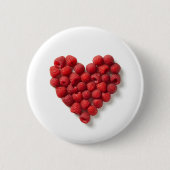 Raspberry Heart Ronde Button 5,7 Cm (Voorkant)