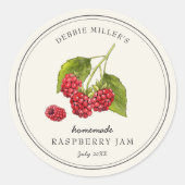  Raspberry Homemade Jam Jar label (Voorkant)