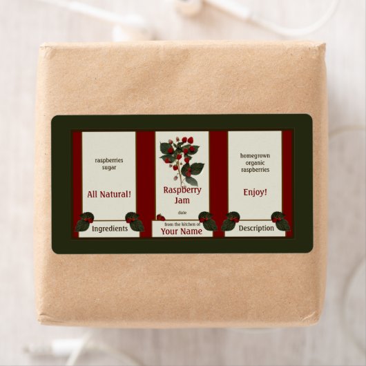 Raspberry Homemede Jam Canning Label 3 (Insitu)