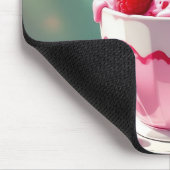 Raspberry Ice Cream in een Roze Koffie Cup Muismat (Hoek)