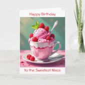 Raspberry Ice Cream Kleurplaat Verjaardag van de n Kaart (Voorkant)