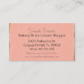 Raspberry Ice Cream Sundae Visitekaartje (Achterkant)