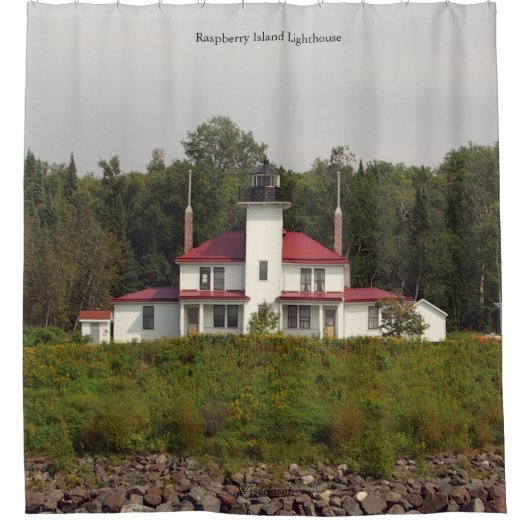 Raspberry Island Lighthouse Douchegordijn (Voorkant)