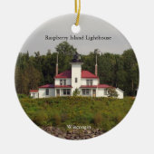 Raspberry Island Lighthouse, dubbelzijdig versierd Keramisch Ornament (Voorkant)
