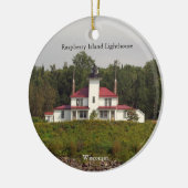 Raspberry Island Lighthouse, dubbelzijdig versierd Keramisch Ornament (Links)