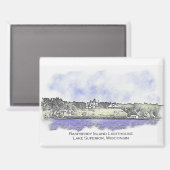 Raspberry Island Vuurtoren 2024 Magneet (Voorkant / Achterkant)