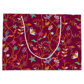 Raspberry Jacobean Patroon Groot Cadeauzakje (Achterkant)