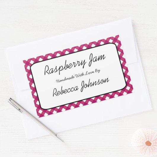 Raspberry Jam Aangepaste Tekst Jar Label (Envelop)