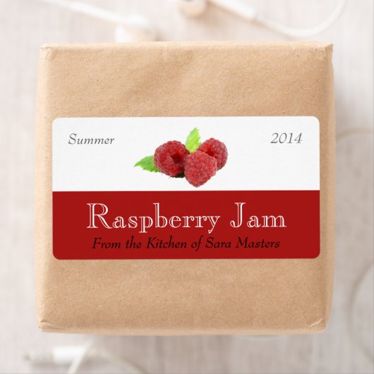 Raspberry jam blikken etiketten (Insitu)