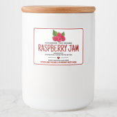 Raspberry Jam Canned Food Label Voedselcontainer Etiket (Voorkant)