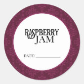Raspberry Jam Canning Lid Labels (Voorkant)