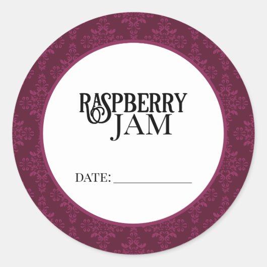 Raspberry Jam Canning Lid Labels (Voorkant)