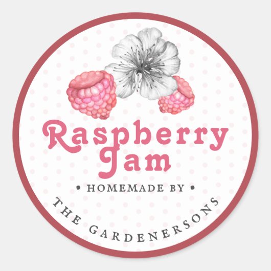 Raspberry Jam Classic Round Sticker (Voorkant)
