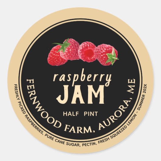 Raspberry Jam Classic Round Sticker (Voorkant)