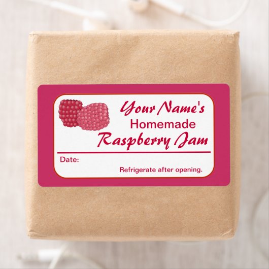 Raspberry Jam Gepersonaliseerd Behoud Label voor J (Insitu)