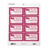 Raspberry Jam Gepersonaliseerd Behoud Label voor J (Full Sheet)