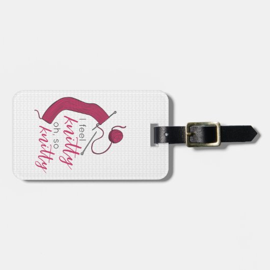 Raspberry Jam, ik voel me knitty, zo knitty Bagagelabel (Voorkant horizontaal)