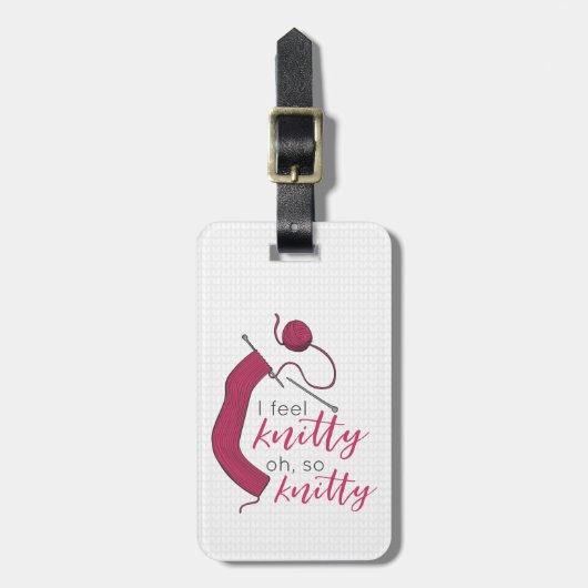 Raspberry Jam, ik voel me knitty, zo knitty Bagagelabel (Voorkant verticaal)