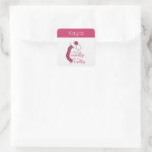 Raspberry Jam, ik voel me knitty, zo knitty Vierkante Sticker (Tas)