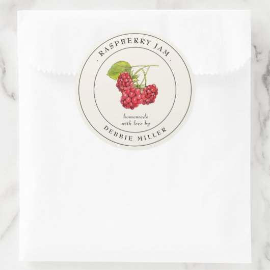  Raspberry jam inblikken Label (Tas)